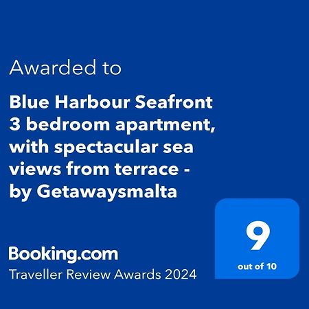 Blue Harbour Seafront 3 Bedroom Apartment, With Spectacular Sea Views From Terrace - By Getawaysmalta St. Paul's Bay Ngoại thất bức ảnh